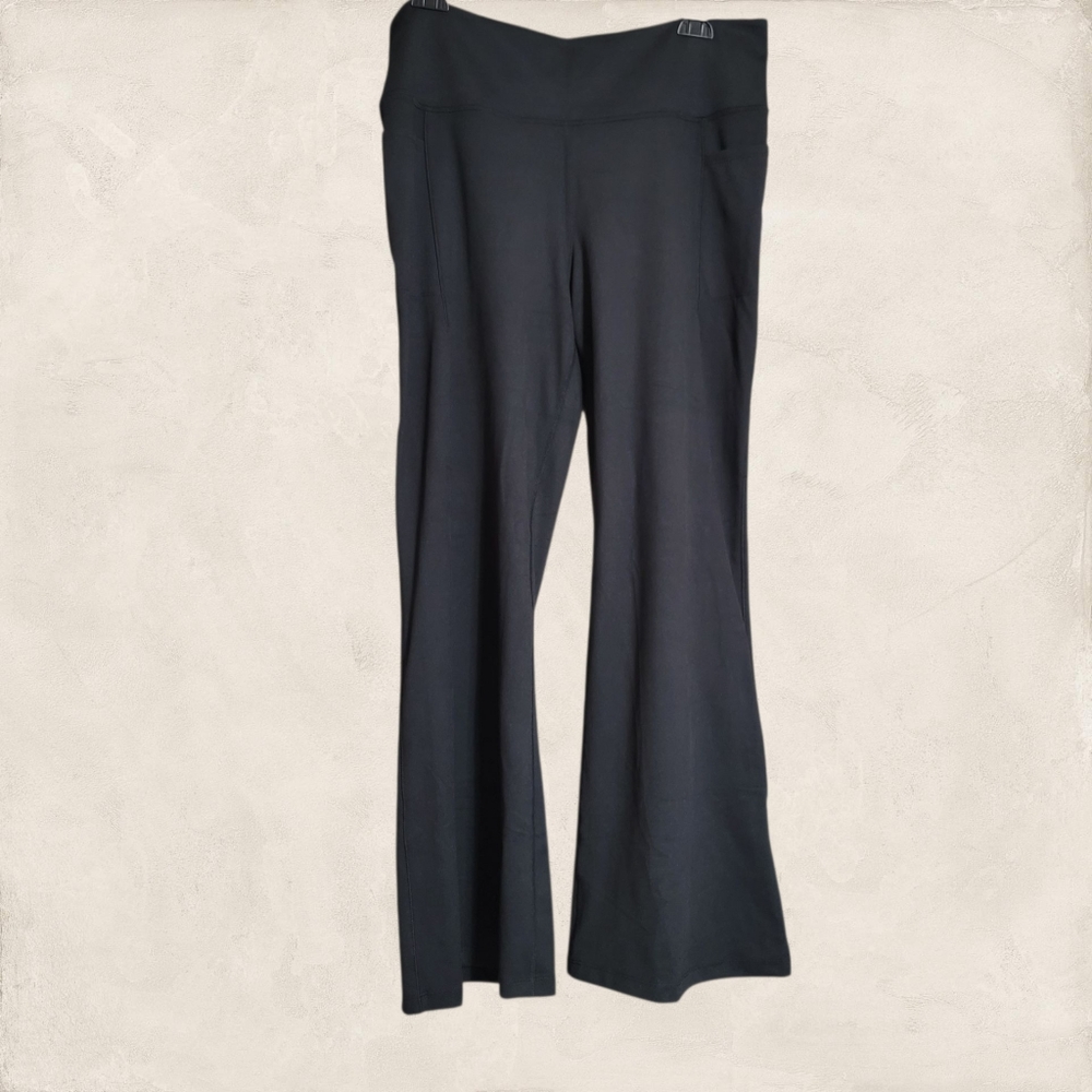 Jockey Studio Flare Black Athleisure Pull-On Pants Size XXL